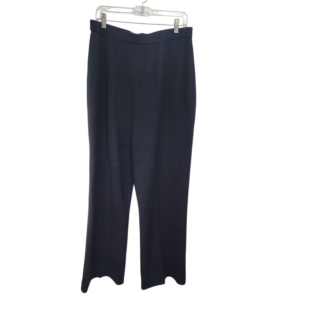 St John‎ Collection Wool Rayon Knit Pants Black High Rise Career Trousers